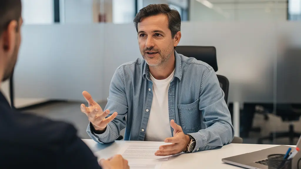 Conseiller financier expliquant les conditions de crédit immobilier à un client